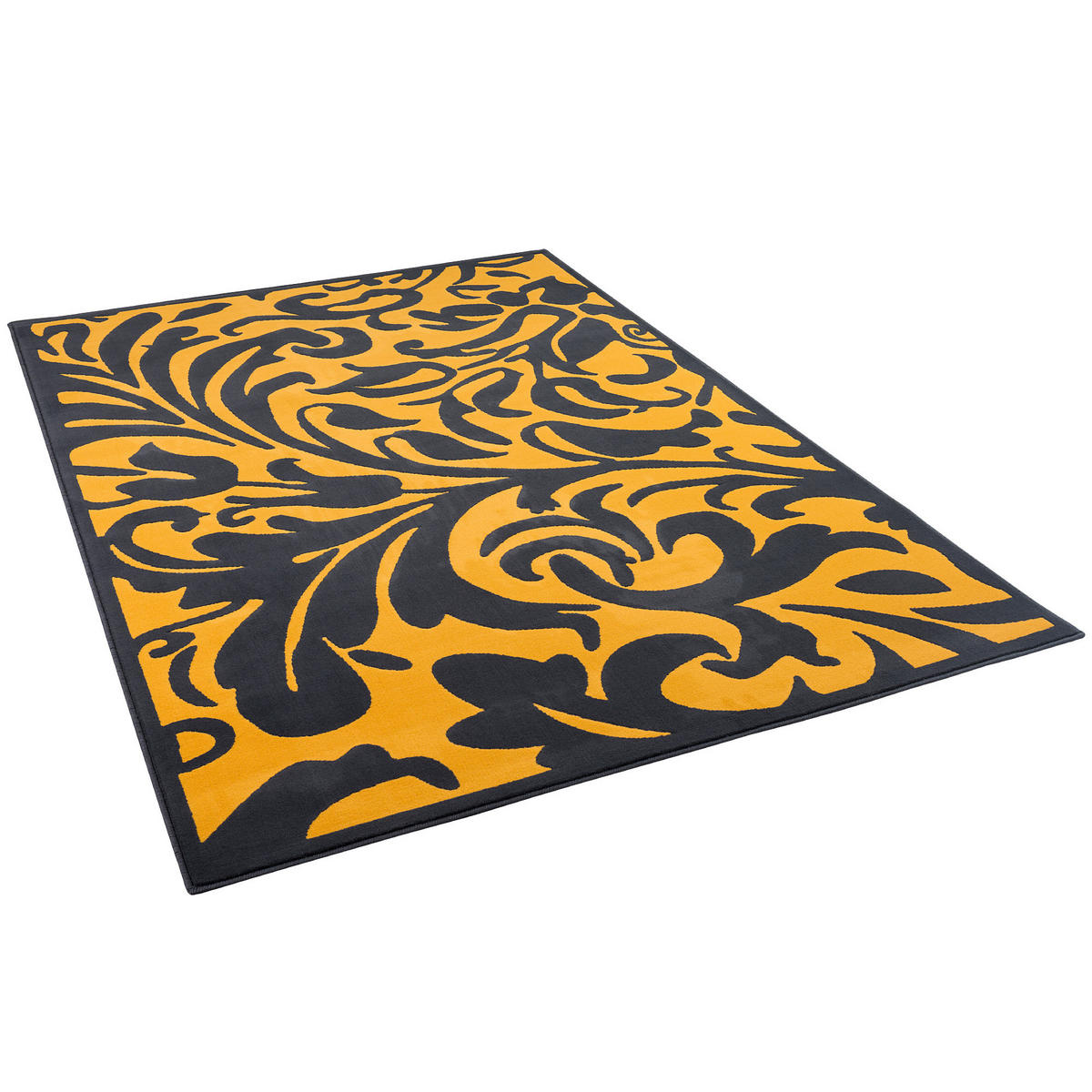 DESIGNER TEPPICH PASSION BAROCK - Currygelb/Anthrazit, Textil (140/200cm) - Pergamon