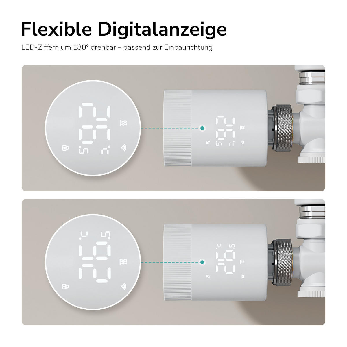 TERMOSTAT ZA RADIJATOR Wi-Fi, M30 × 1,5 mm, pametni 6/9/6 cm - bijela, plastika (5.4/8.9/5.4cm) - EMKE