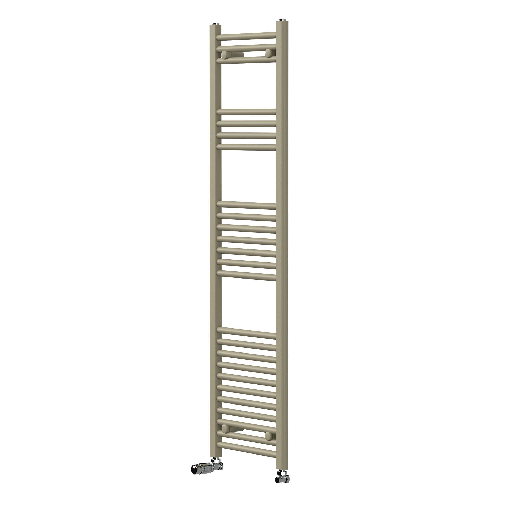 HANDTUCHHEIZKÖRPER 400 x 1500 mm Beige mit Thermostatventil Badheizkörper gerade mit Seitenanschluss - Beige, Metall (40/150/3cm) - LuxeBath