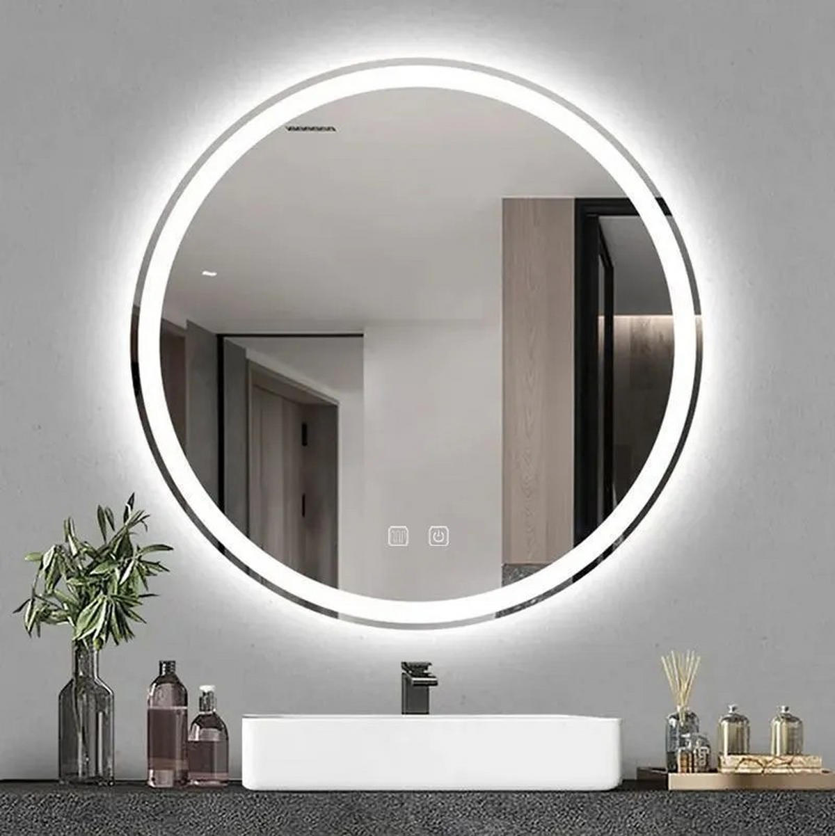 SPIEGEL Rea Led 100cm Bas - Transparent, Glas (98/98/2cm) - REA
