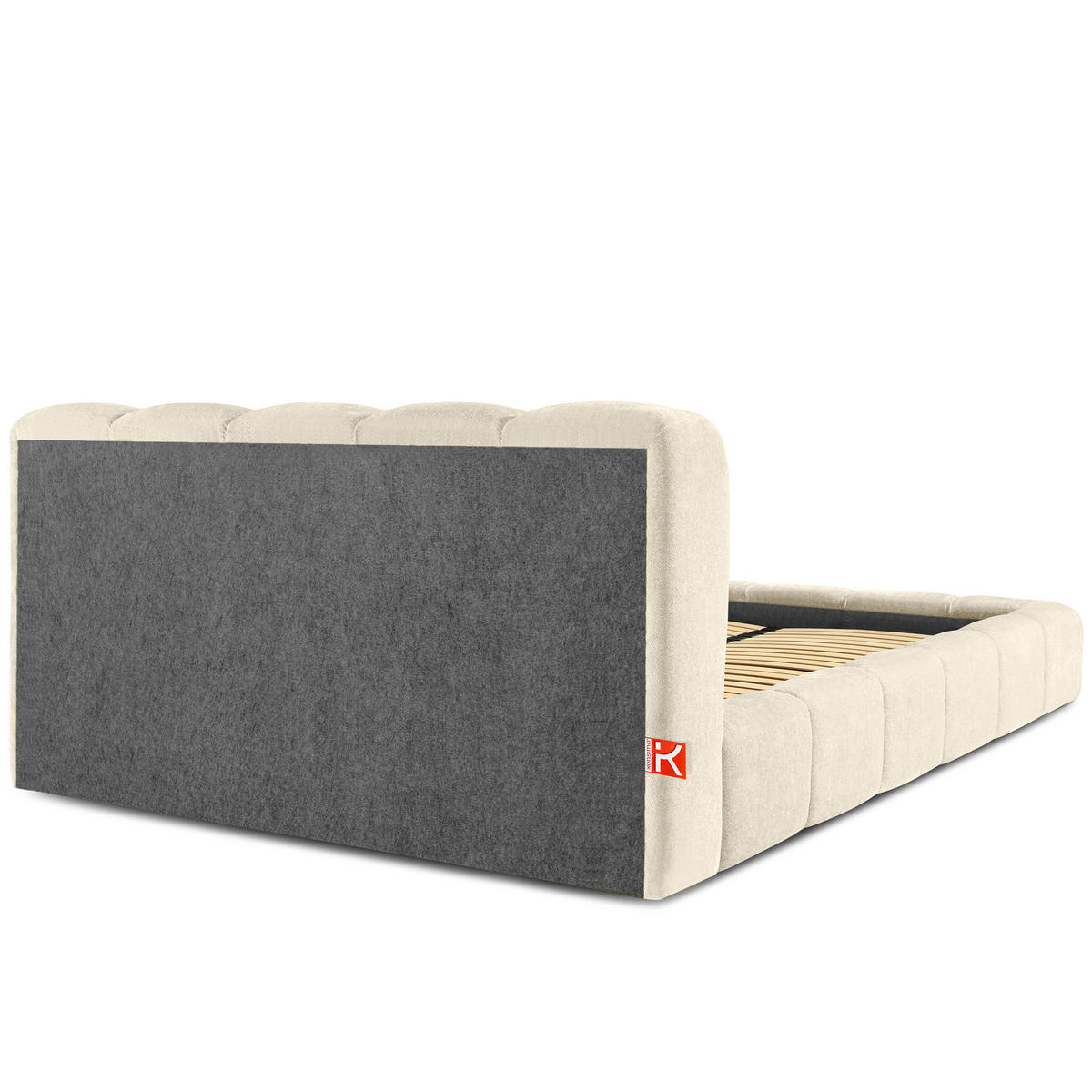 POLSTERBETT MERIDE Chenille, Ecru - Schwarz/Weiß, Holz/Textil (200/200cm) - KONSIMO®