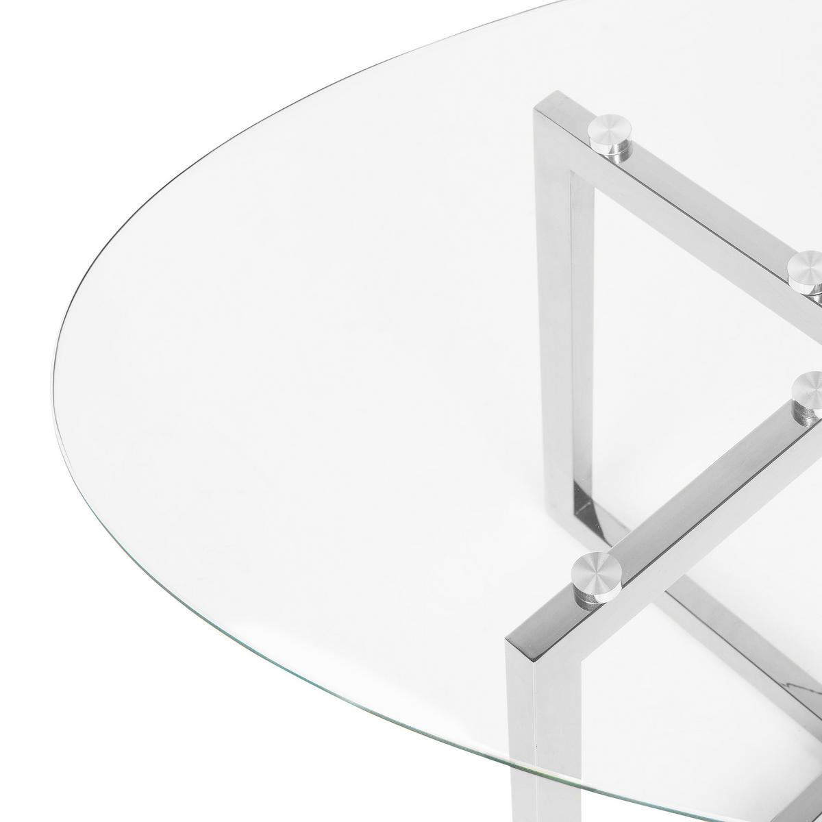 COUCHTISCH Glas Silber oval Fresno - Transparent/Silberfarben, Glas (60/120/45cm) - Beliani