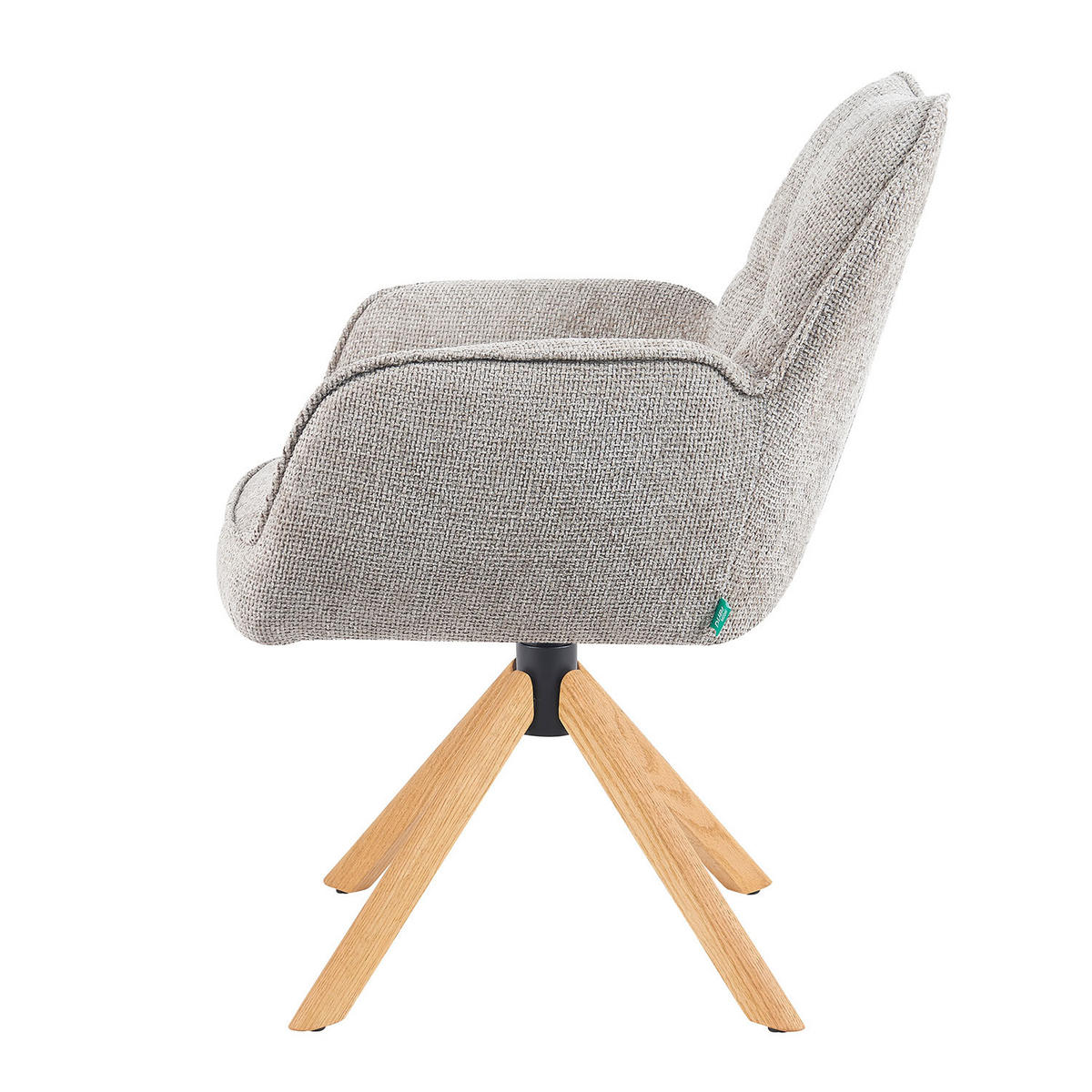 DREHSTUHL Mika-Ida - Honigeiche/Hellgrau, Eichenholz/Holz (59/84/66cm) - DUBI Möbel