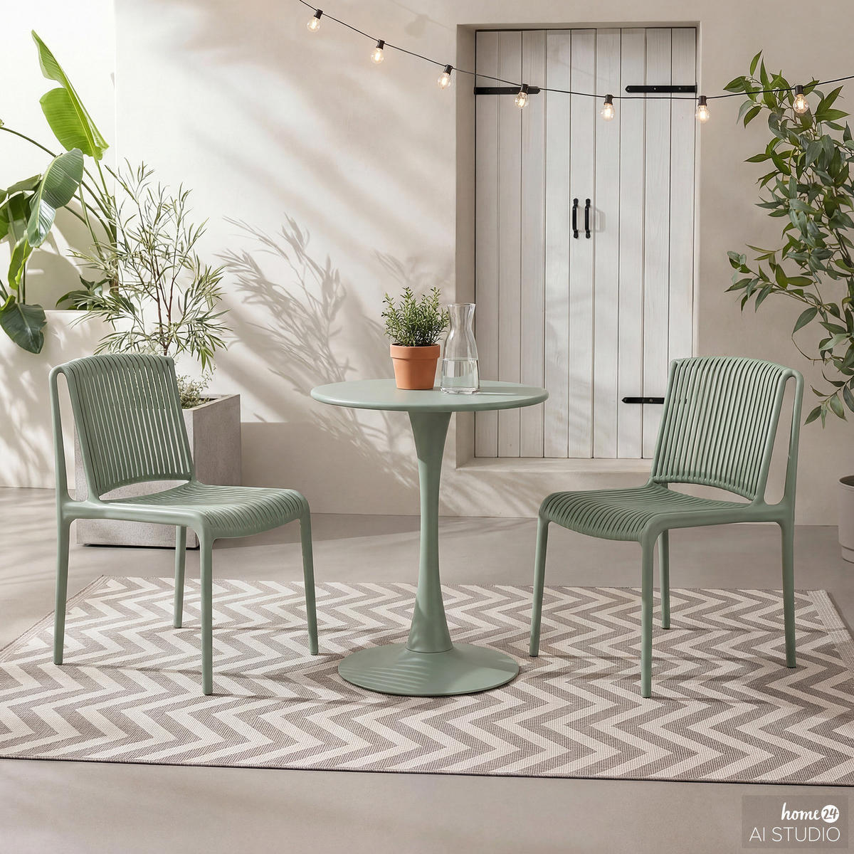 GARTENTISCH - Stahl - Salbeigrün, Metall (60/60/75cm) - home24