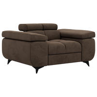 SESSEL NIDELLO - Braun Velvet - Schwarz/Braun, Textil/Metall (130/70/97cm) - MKS