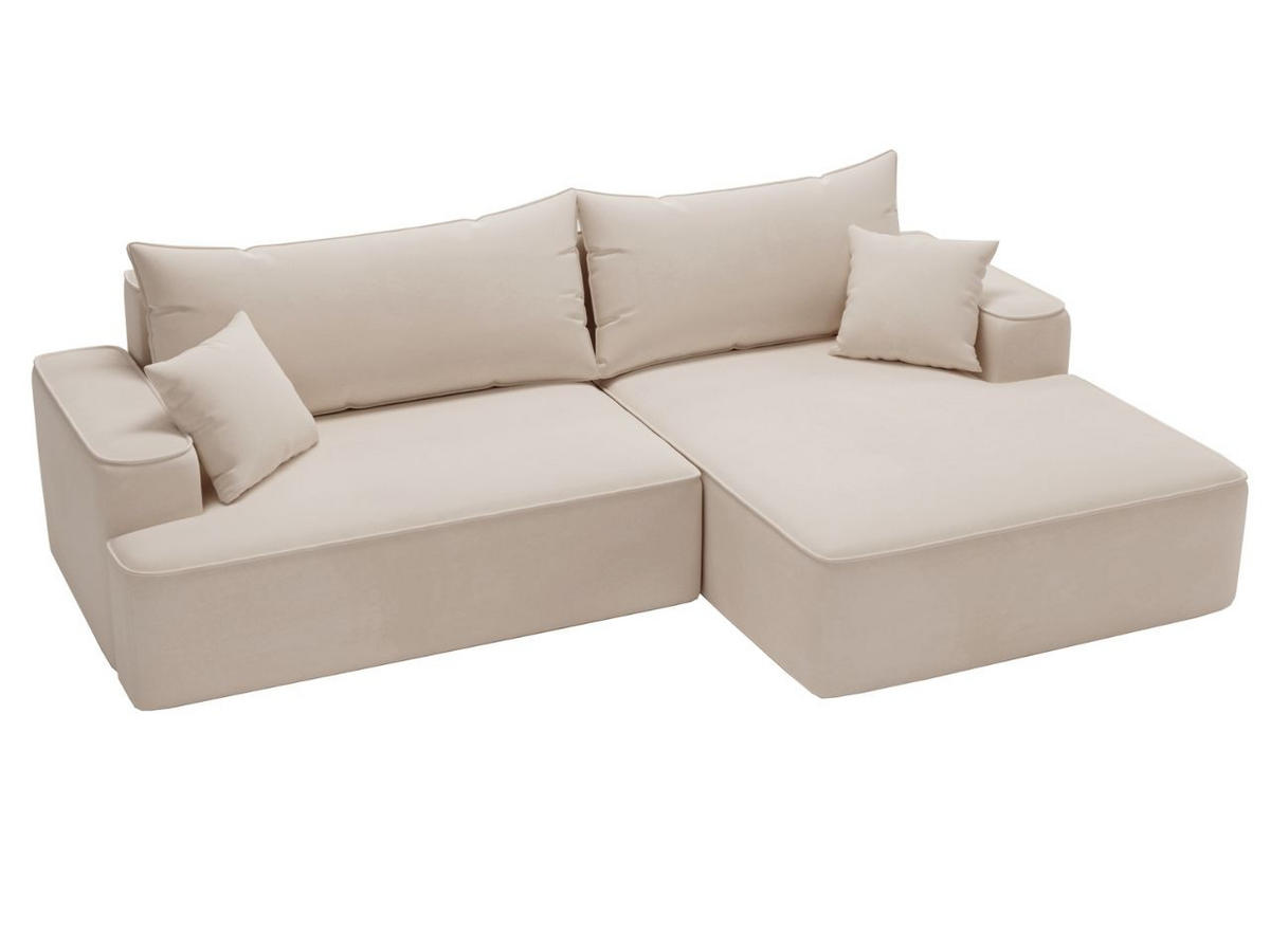 ECKSOFA California Beige Rechts - Beige, Holz/Textil (270/165cm) - Graingold