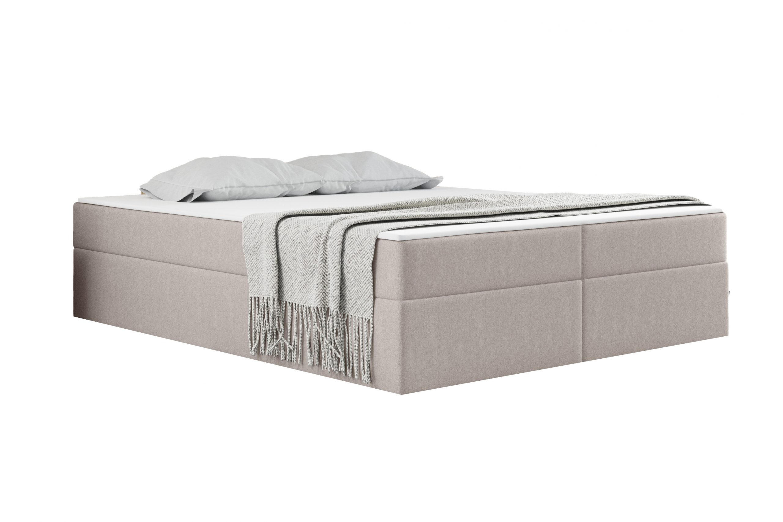BOXBETT Mit Bettkasten Und Matratze Topper Ruben Hellbeige 120x200 cm H3-Bonell - Ecru, Holz/Textil (120/200cm) - Kaiser Möbel