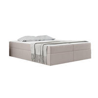 BOXBETT Mit Bettkasten Und Matratze Topper Ruben Hellbeige 140x200 cm H3-Bonell - Ecru, Holz/Textil (140/200cm) - Kaiser Möbel