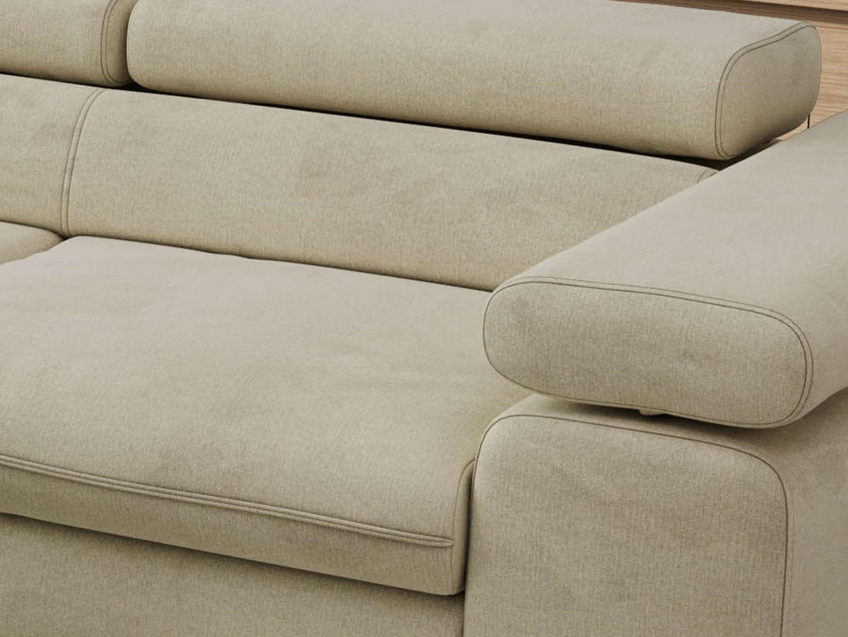 ECKSOFA PABLO L Beige Velvet - Links Seite - Beige/Schwarz, Textil/Metall (208/273cm) - MKS