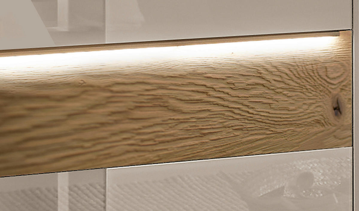 LOWBOARD Nova Kashmir und Eiche - Beige, Holzwerkstoff (214/71/42cm)