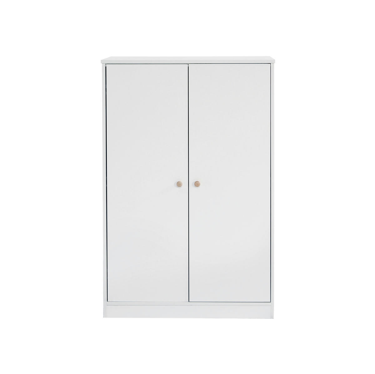 OMARA za oblačila 80/50/120 cm s palico, 2-vratna, prostorsko varčna, Bela - bela, les (80/120/50cm) - Redom