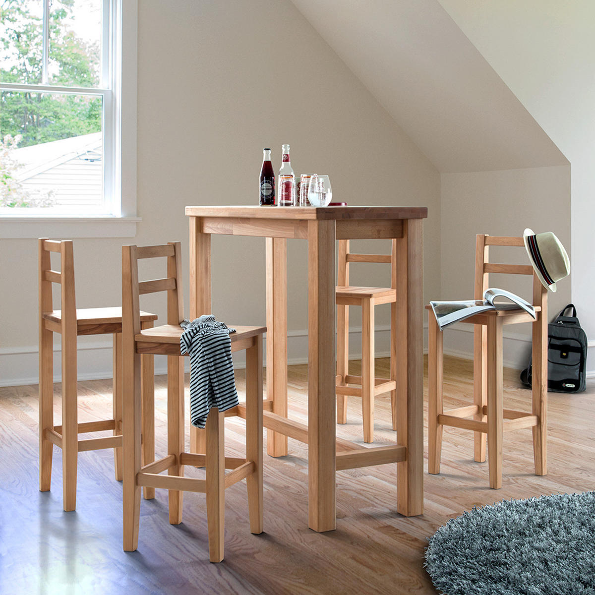 BARSTUHL - Kernbuche massiv, geölt - Kernbuche, Holz (36/96/36cm) - home24