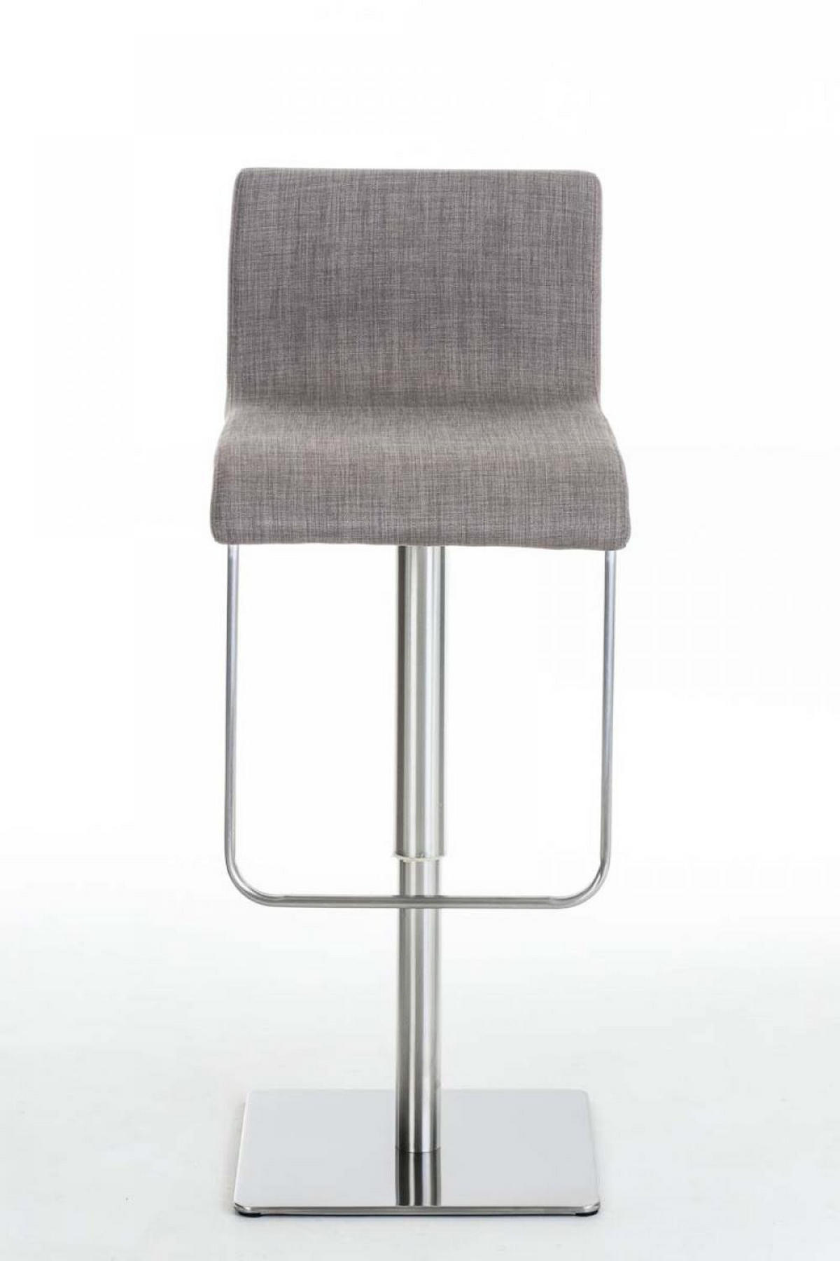 BARHOCKER Stoff grau - Edelstahlfarben/Grau, Textil/Metall (41/80/46cm) - CLP