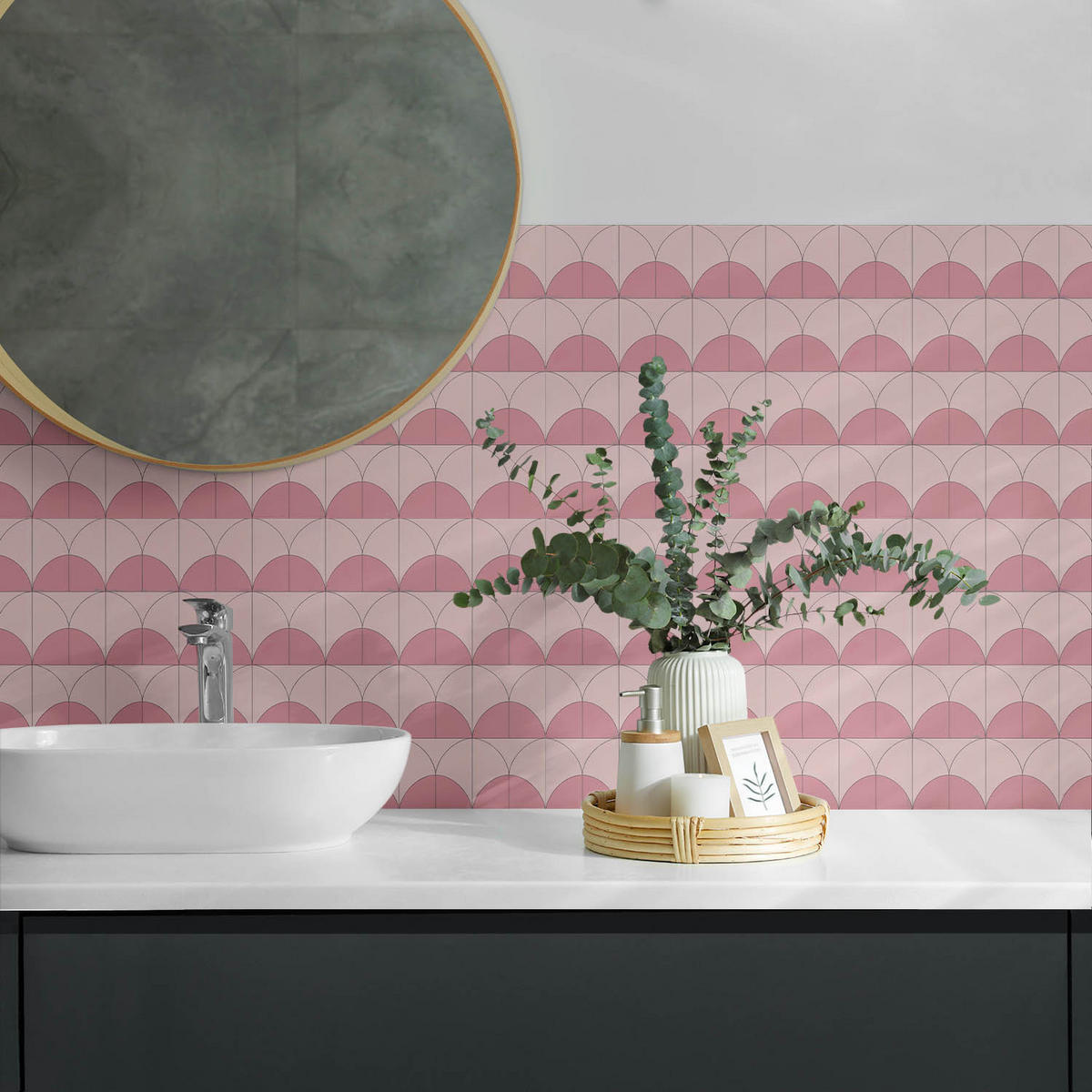 WANDPANEEL 6x 60x30 cm selbstklebend Velmorra - Rosa, Kunststoff (30/1.6/60cm) - Wallfluent