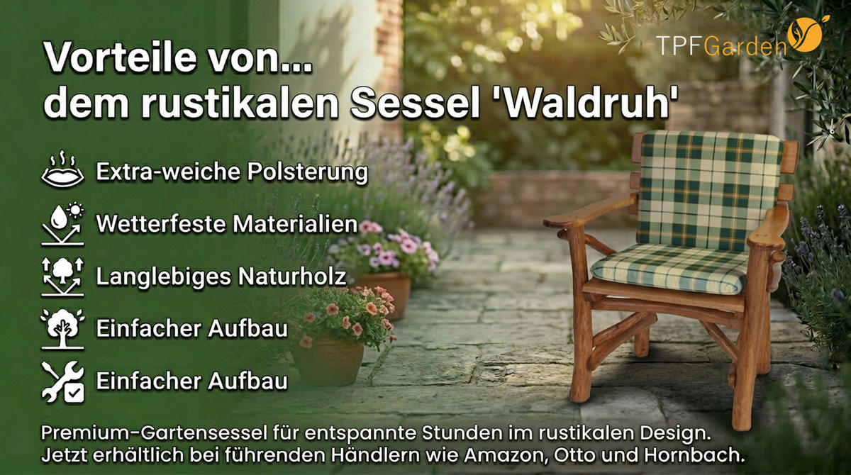 GARTENSESSEL-AUFLAGE Deluxe Brockton Grün/Beige kariert - Grün, Textil (48/7/88cm) - TPFGarden