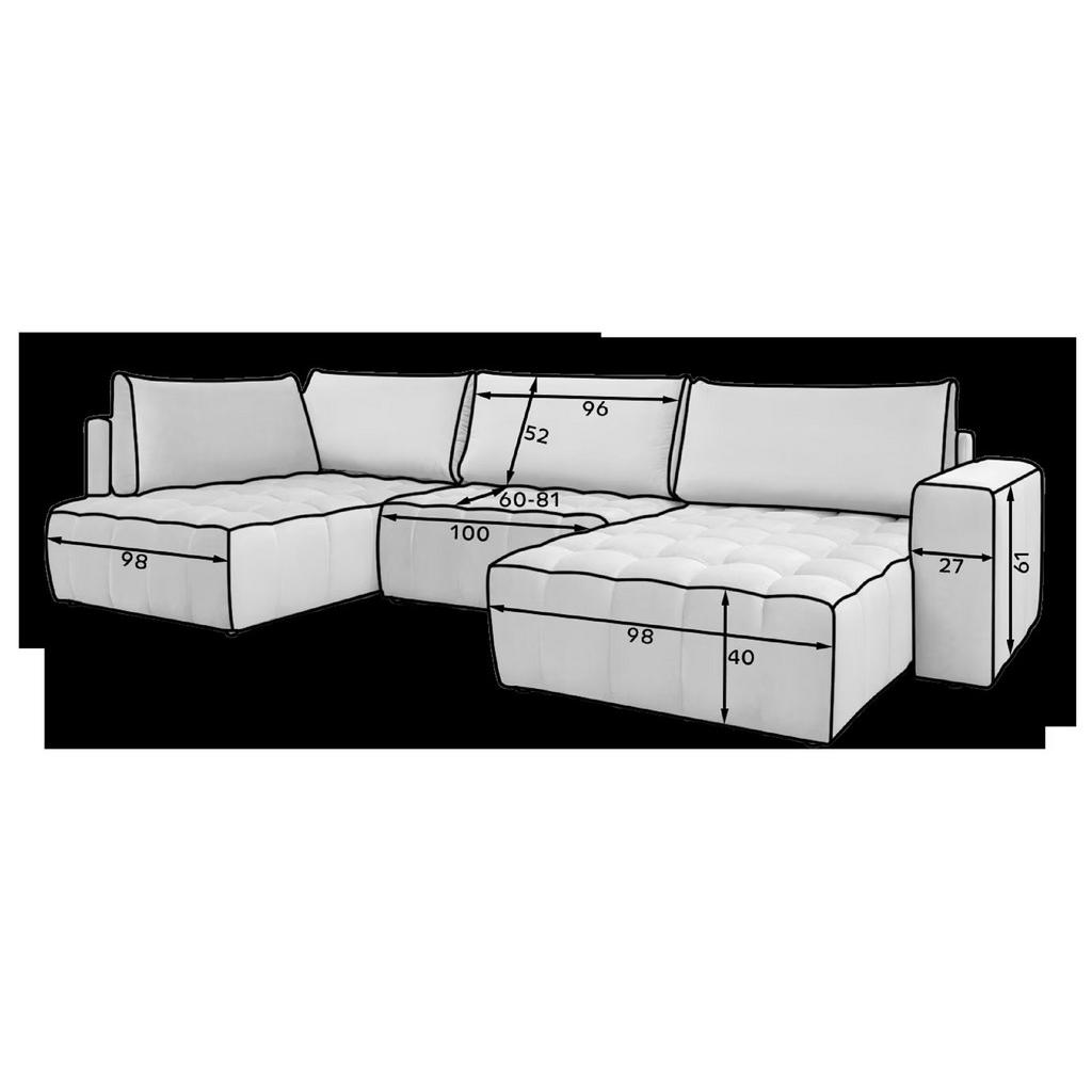Thumbnail - Eltap Wohnlandschaft, Dunkelblau, Textil, 4-Sitzer, U-Form, 170x92x340 cm, Wohnzimmer, Sofas & Couches, Wohnlandschaften...
