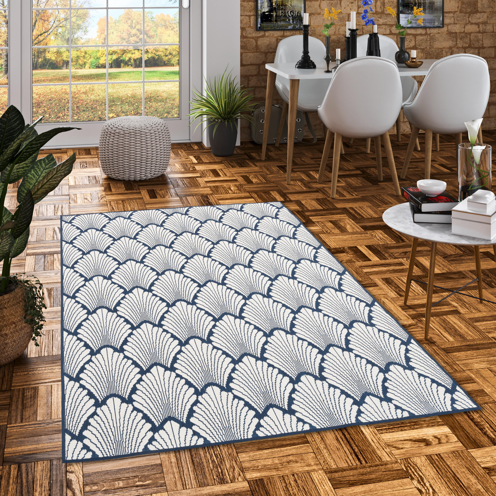 IN- UND OUTDOOR TEPPICH BEIDSEITIG CAPE COD MODERN - Blau, Textil (200/280cm) - Pergamon