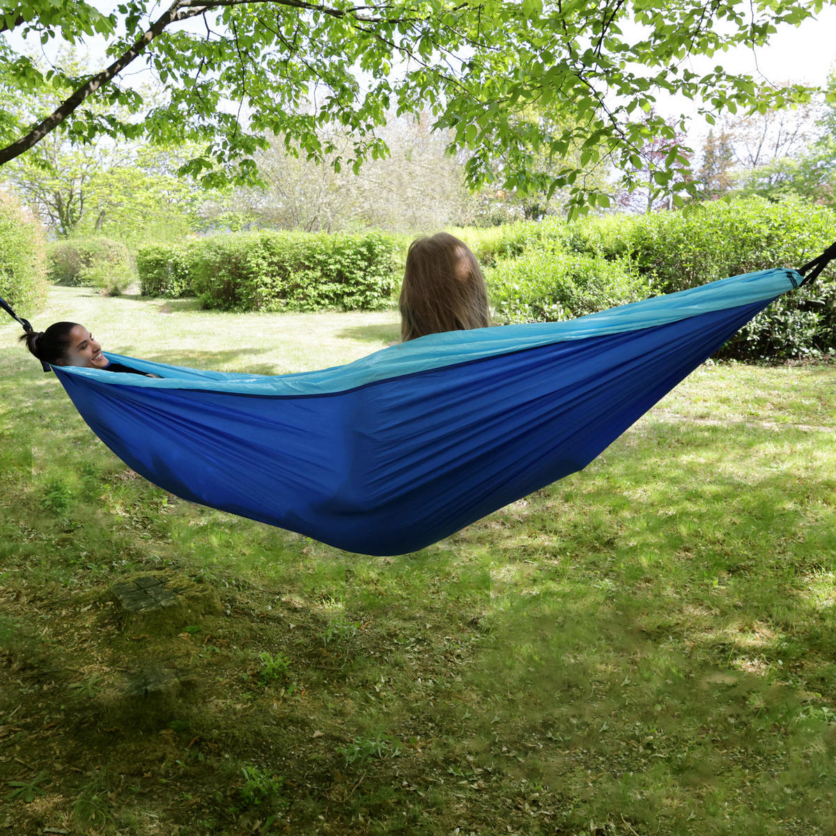 HÄNGEMATTE Camping Hellblau/Dunkelblau - Blau, Textil (200/1/300cm) - SVITA