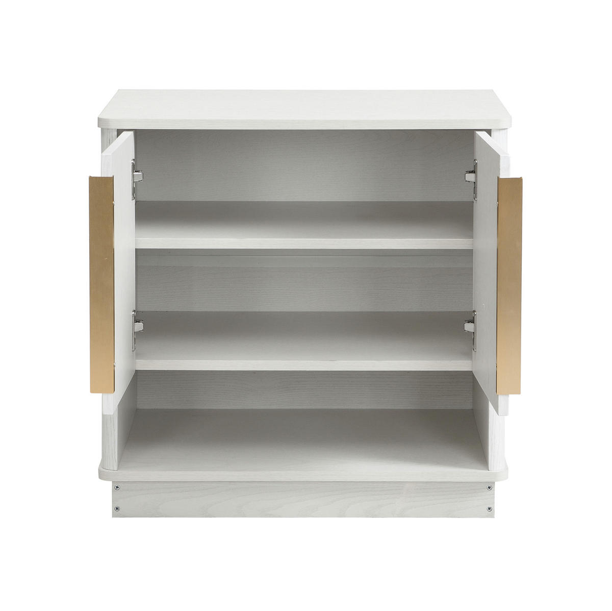 SCHUHSCHRANK 60 x 40 x 61 cm MDF Weiß mit 2 Türen und offenem Fach - Weiß, Holz (40/61/60cm) - Beauniv