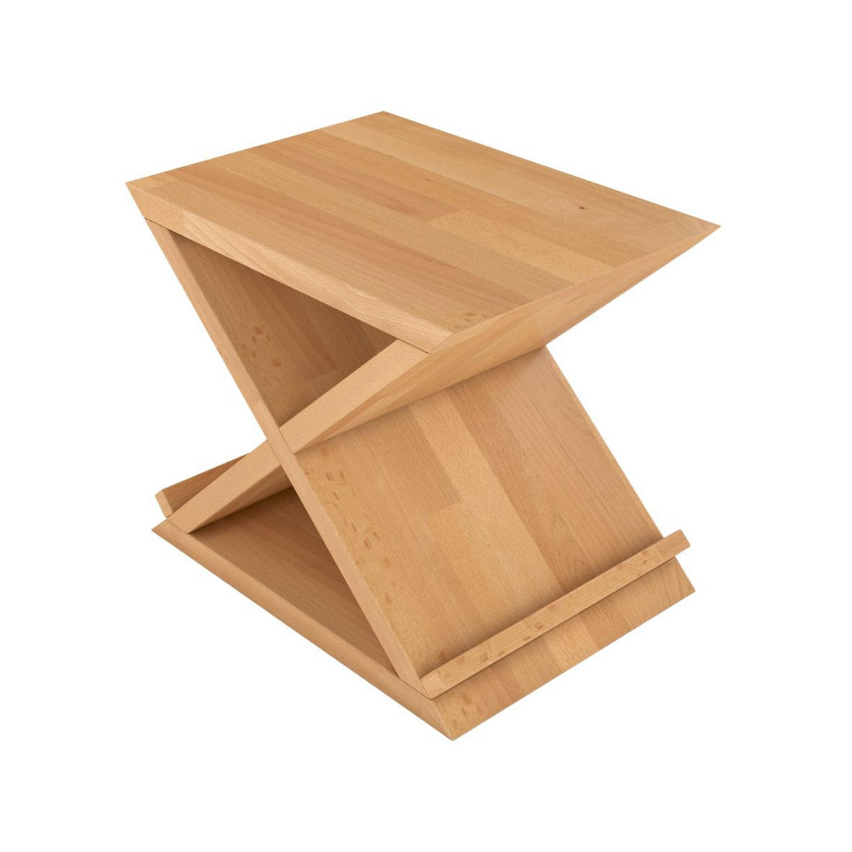 MASSIVHOLZNACHTTISCH Jarocin in X-Form, Buche - lackiert, Naturfarben - Buchefarben, Holz (42/40/30cm) - Visby