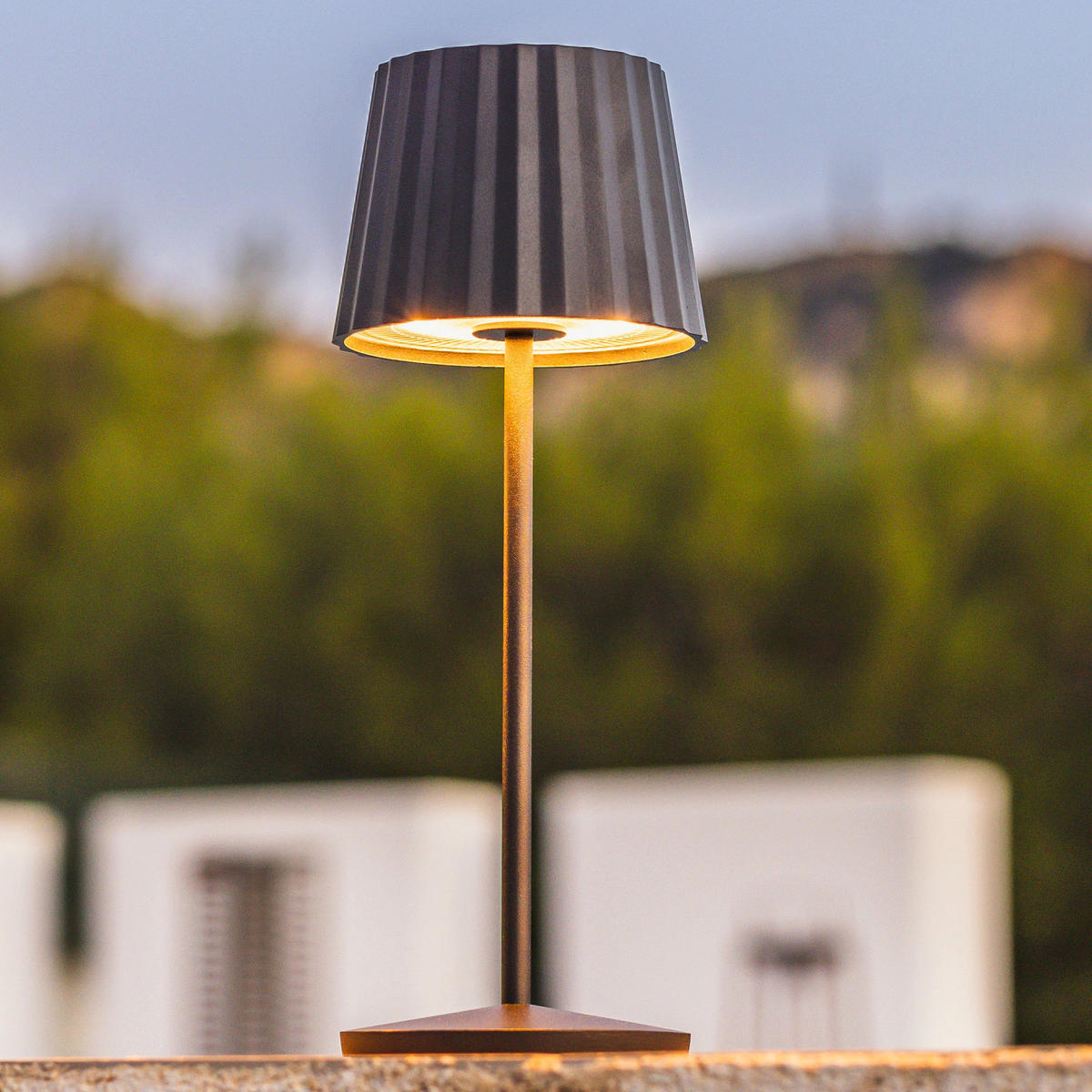 ABBY Kabellose Tischleuchte H30CM - Schwarz, Metall (10/10/38cm) - Lumisky