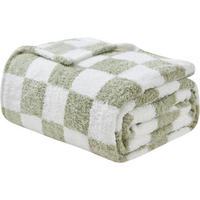 KUSCHELDECKE kariert 150 x 200 cm Salbei Grün - Multicolor, Textil (150/200cm)