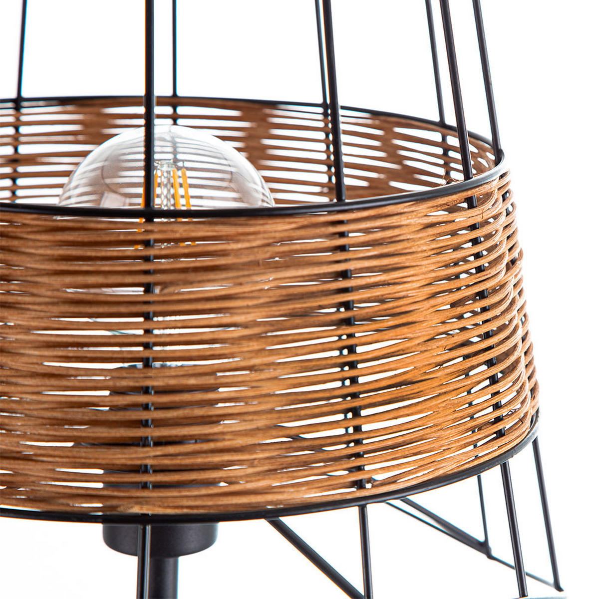 LED STEHLEUCHTE Metall Braun Käfig-Design - Braun, Metall (30/30/154cm) - Nowa