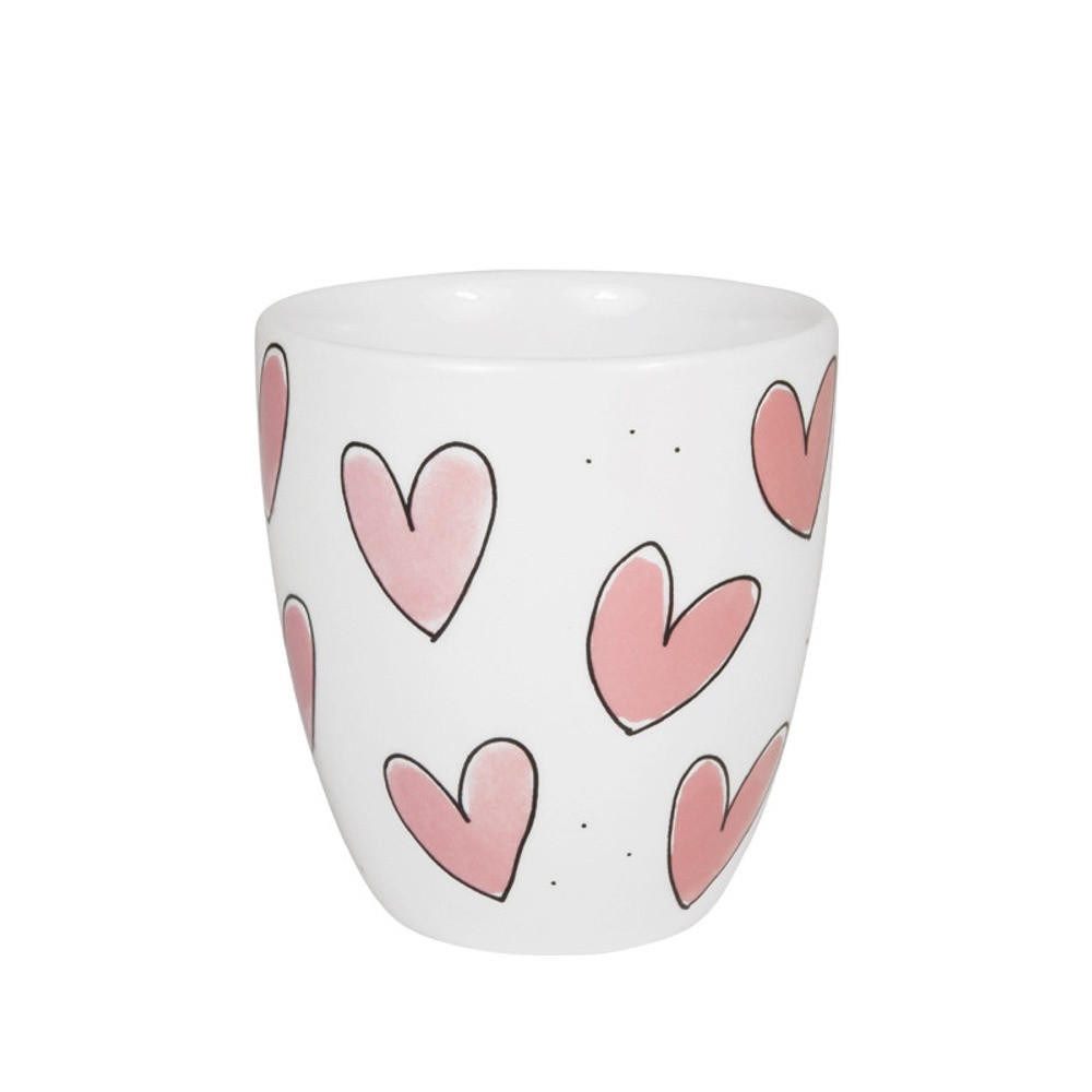 MINI-BECHER Rosa Herzen in Rosa - 200 ml - Multicolor, Keramik (0.2L) - Blond Amsterdam