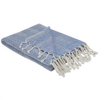 PŘIKRÝVKA Bavlna 130/160 cm Modrá Tilmi - bílá/modrá, textil (130/130cm) - Beliani