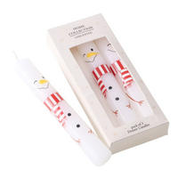 TISCHKERZEN Weihnachtsmotiv 16 cm 3er-Set - Weiß, Paraffin (22.1/16/22.1cm) - Boltze Home