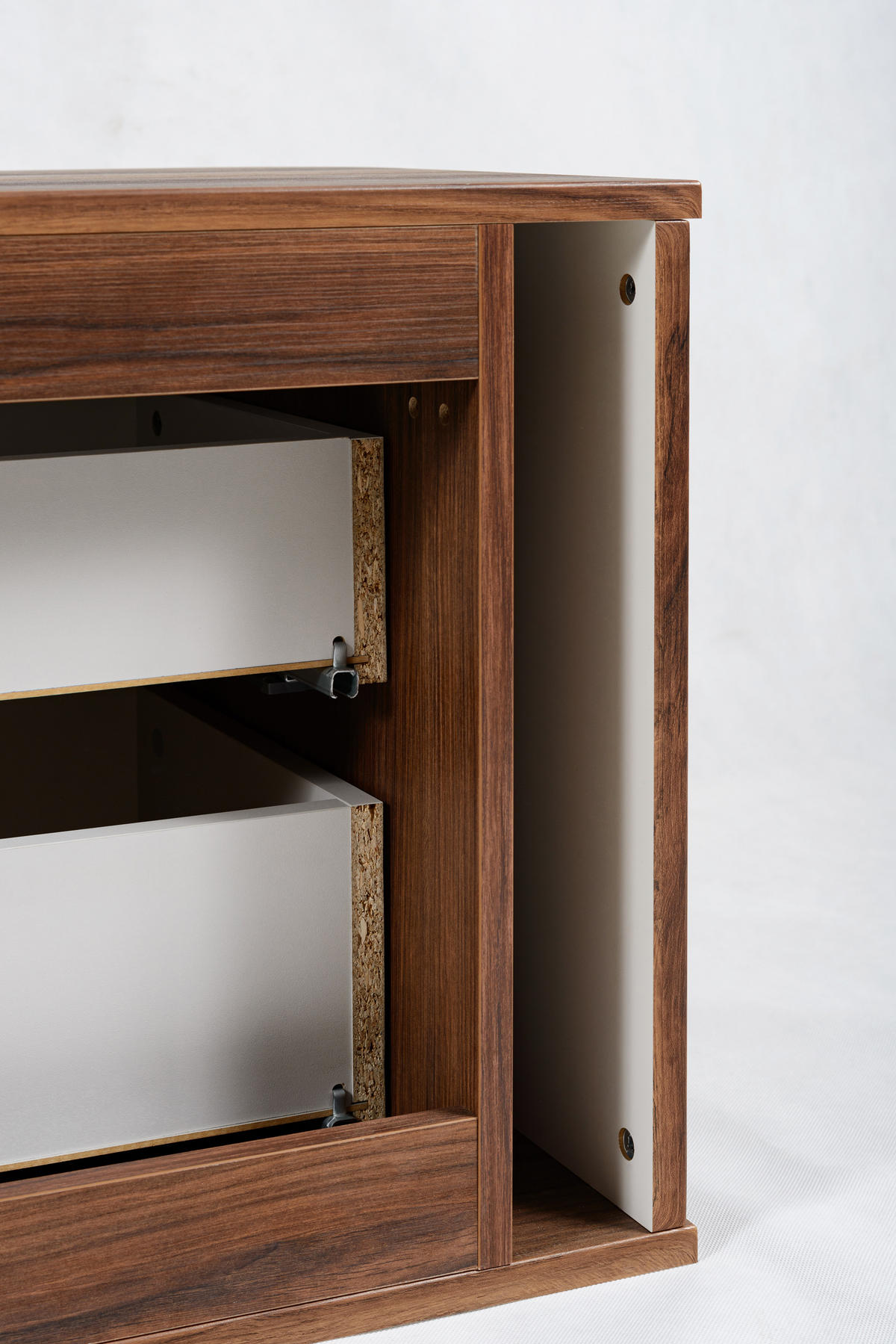 BADEZIMMERSCHRANK, Eiche-Nussbaum, Schwarze Griffe, 41,5 x 100 x 51,7 cm - Dunkelbraun/Schwarz, Holzwerkstoff/Kunststoff (100/51.7/41.5cm) - 3XE LIVING