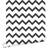 TAPETE Zickzack-Motiv 53 cm x 10.05 m - Schwarz, Papier (53/1000cm) - ESTAhome