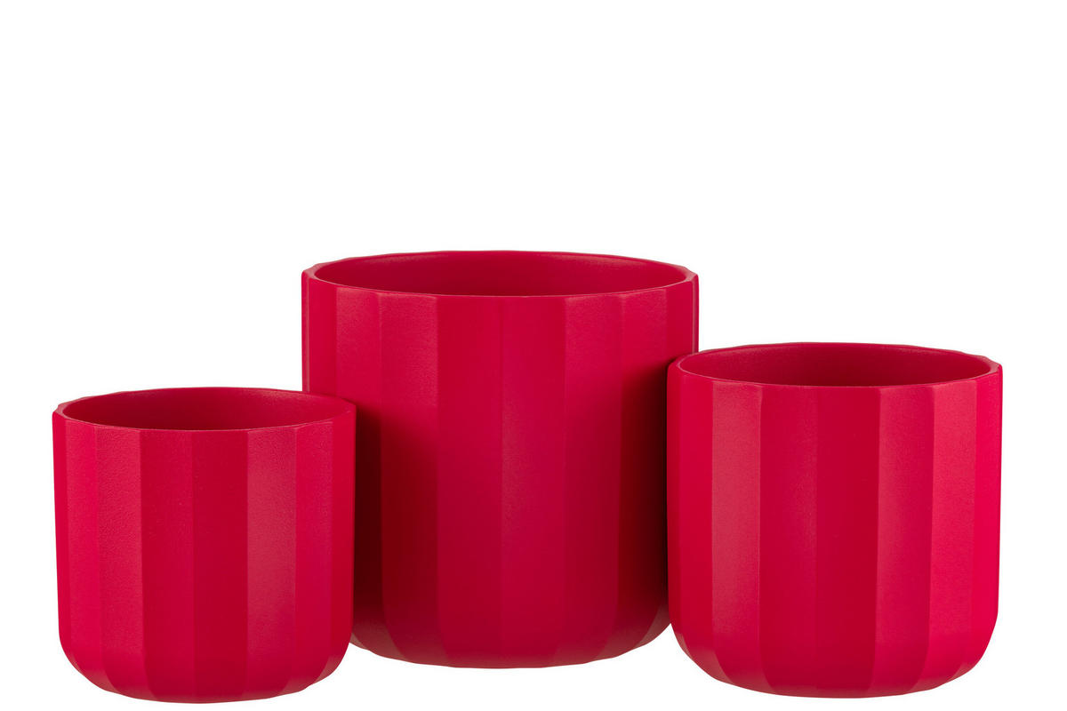 BLUMENTOPF SUMMER - Töpferei - Rosa - L - 2er set - Ø 18,5 cm - Pink, Keramik (18.5/18cm) - J-Line