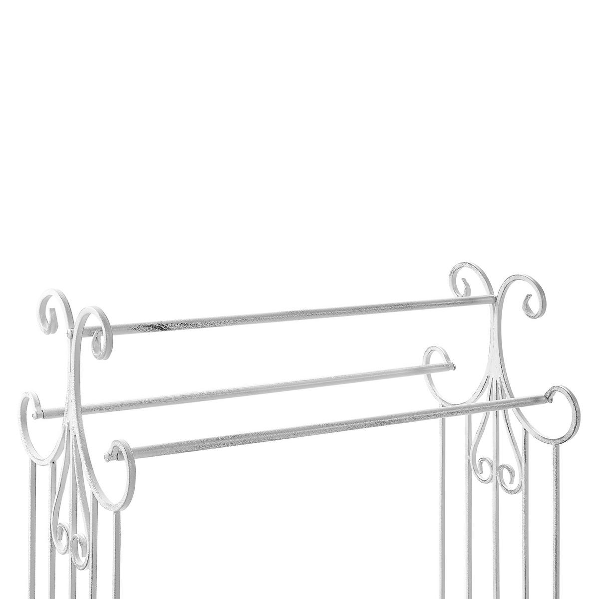 HANDTUCHSTÄNDER Antik Optik weiß 60 x 90 cm Gladis - Weiß, Metall (60/90/35cm) - Beliani