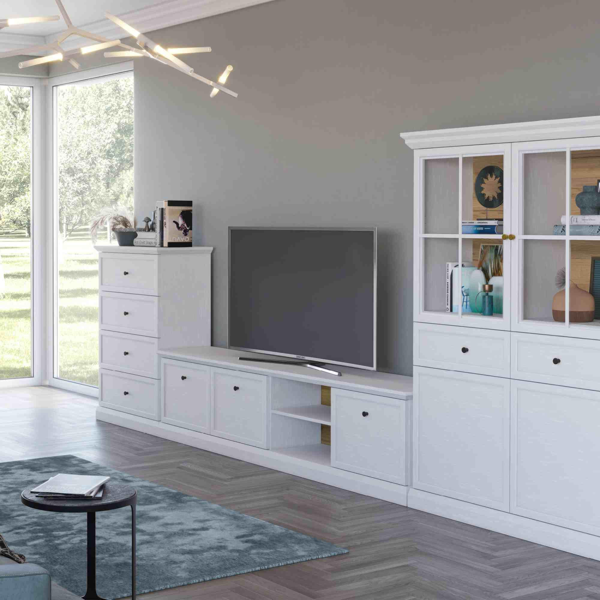 VITRINE KATRIA, Weiß - Weiß, Holzwerkstoff (119/165/42cm) - KONSIMO®