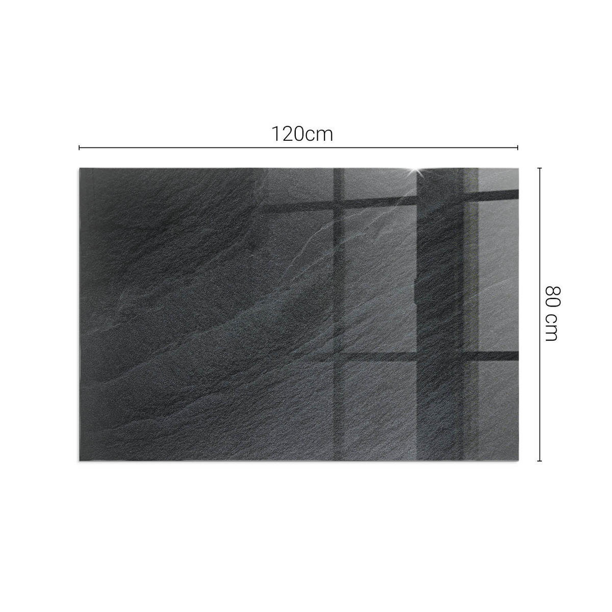 GLASPLATTE für Kamin 120x80 cm - Schwarz, Glas (120/80/0.4cm) - TULUP