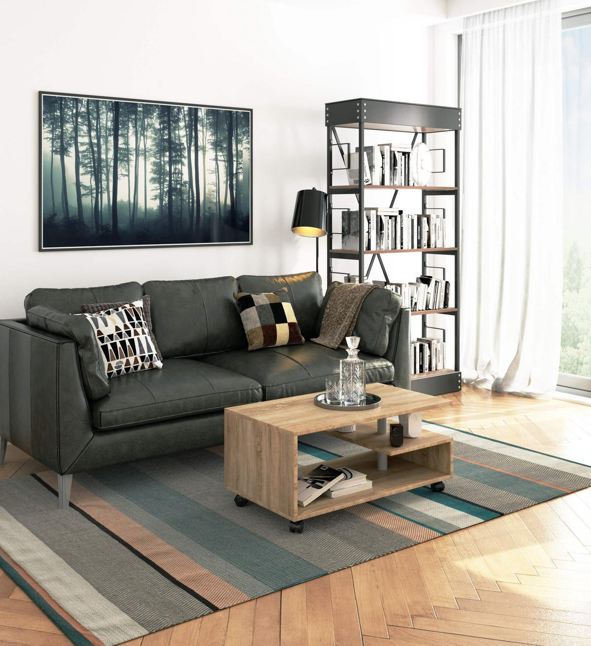 COUCHTISCH Vini, 90x40x51 cm, Sonoma - Sonoma Eiche, Holz (51/90/40cm) - Milordbikes