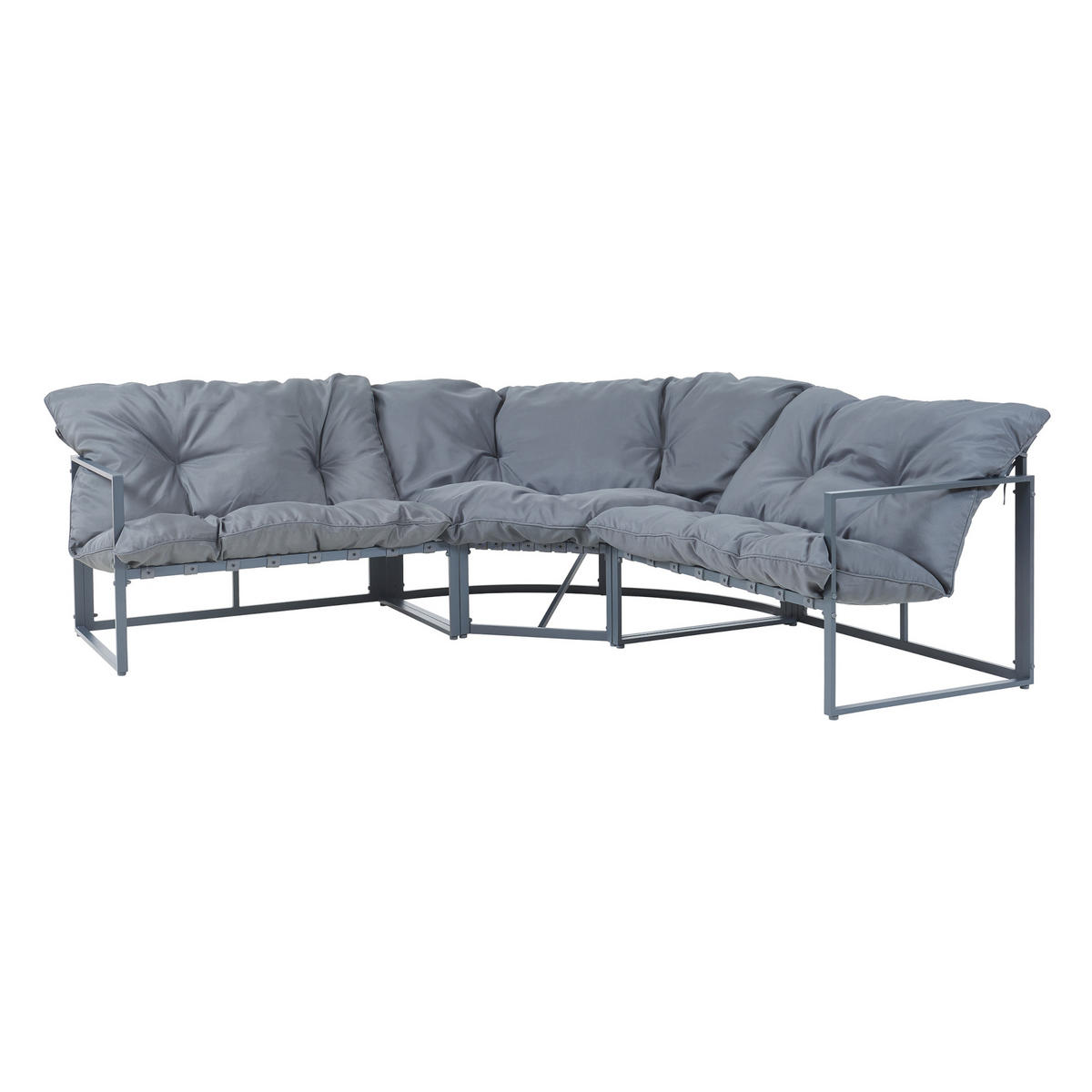 GARTENMÖBEL-SET 4 TLG. Karg - Dunkelgrau/Schwarz, Glas/Kunststoff - casa.pro