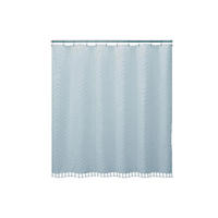 DUSCHVORHANG, Blau, „W“-Muster, 183 x 152 cm, Polyester - Blau, Textil (152/183cm) - Authentics