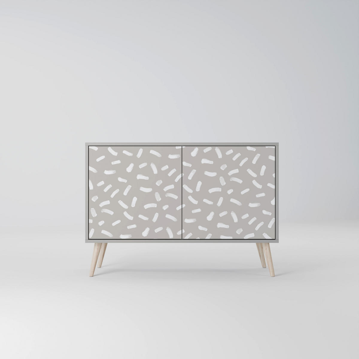 SIDEBOARD PASSING SECONDS, Eicheneffekt, 111x42x77,5 cm, 2 Türen - Eichefarben/Buchefarben, Holzwerkstoff/Buchenholz (111/77.5/42cm) - SpaceRebels