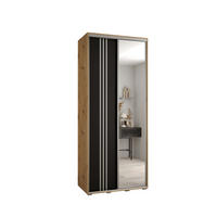 SCHWEBETÜRENSCHRANK 235,2/120/60 2-türig - Silberfarben/Schwarz, Holz/Metall (120/235/60cm) - Abiks Möbel