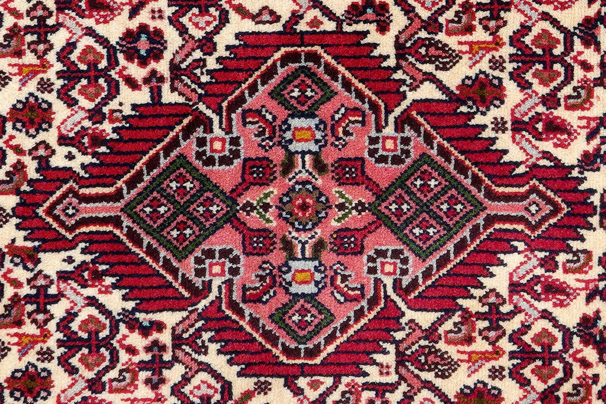 ORIENTTEPPICH handgeknüpft Assadabad Beige, Rot 144/82 cm Schurwolle - Beige/Rot, Textil (82/144cm) - Looma