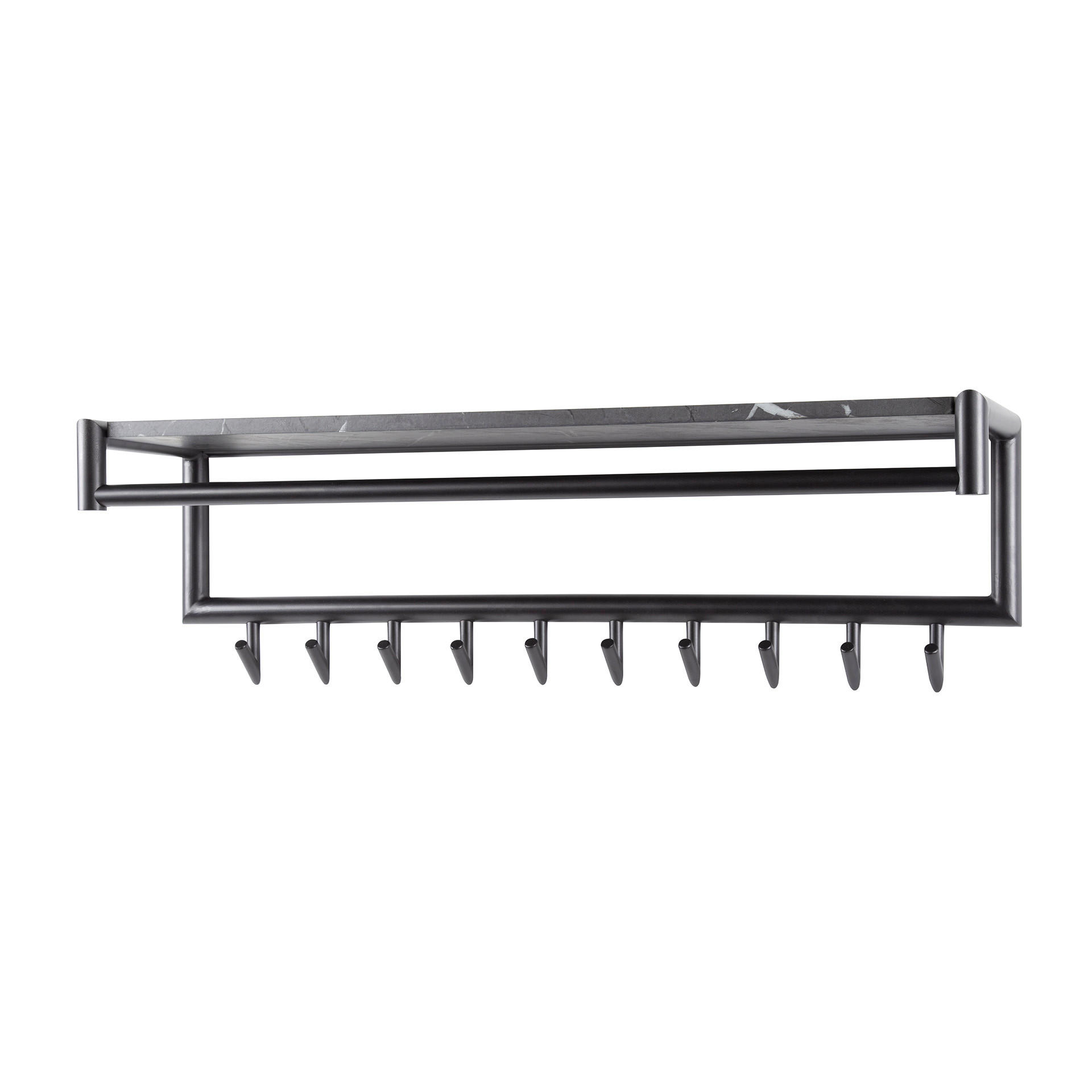 WANDGARDEROBE Schwarz 27/100/35 cm - Dunkelgrau, Metall (100/35/27cm) - Hoyz Collection