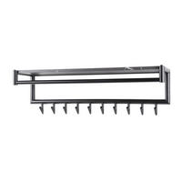 WANDGARDEROBE Schwarz 27/100/35 cm - Dunkelgrau, Metall (100/35/27cm) - Hoyz Collection