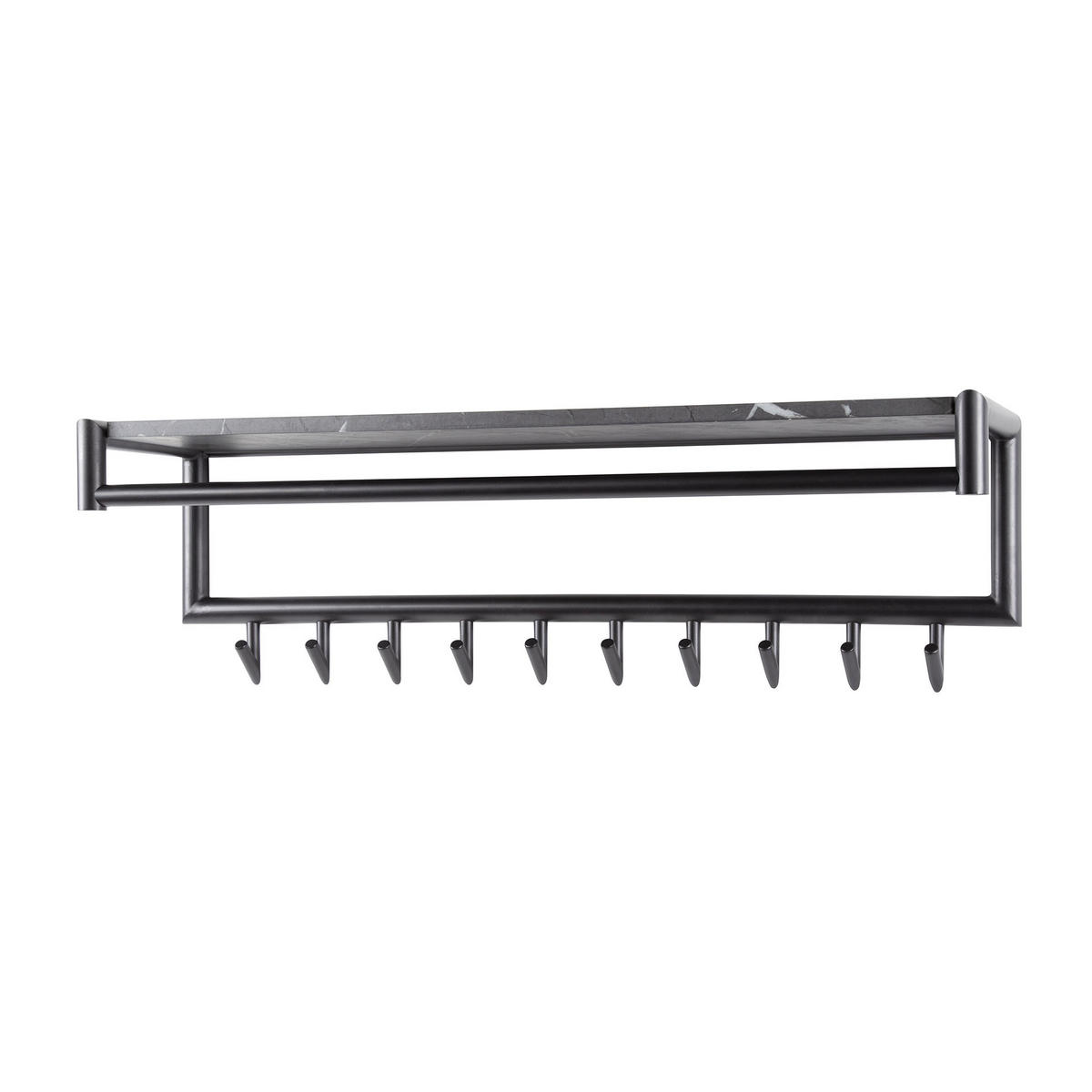 WANDGARDEROBE Schwarz 27/100/35 cm - Dunkelgrau, Metall (100/35/27cm) - Hoyz Collection