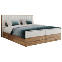 BOXBETT ALBERO 4 - 160/200 Weiß Kunstleder - H3 - Weiß, Holz/Textil (160/200cm) - MKS