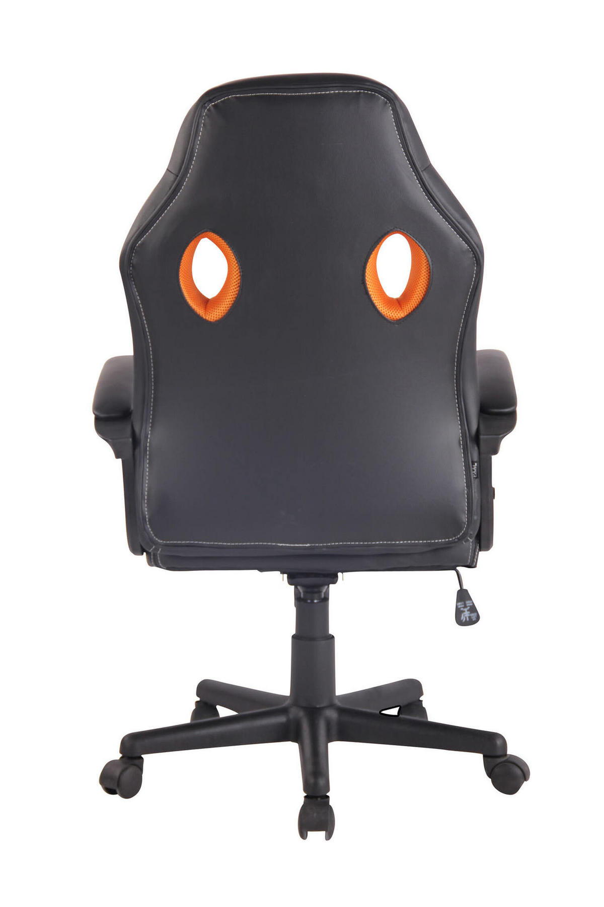 BÜROSTUHL Elon mit Netz- und, Kunstlederbezug, Schwarz/Orange - Orange, Kunststoff/Textil (61/115/59cm) - TPFLiving