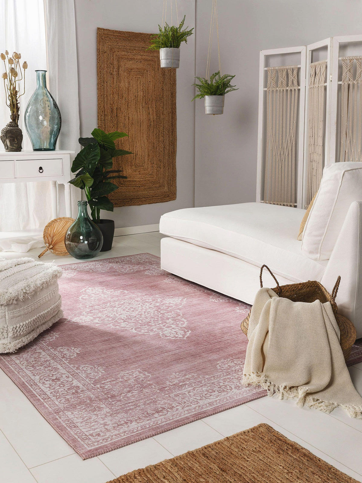 TEPPICH Laury Rosa 120x170 cm - Rosa, Textil (120/170cm) - benuta Pop