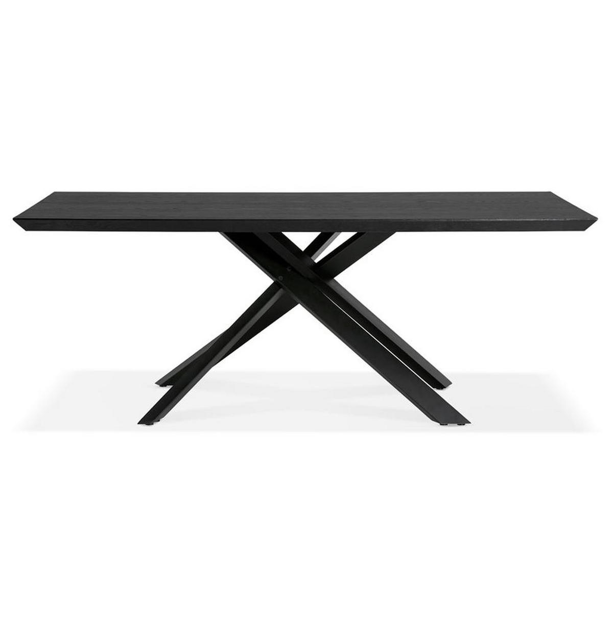 ESSTISCH Massivholz Metall X-Gestell Verschiedene Varianten NERIXO, Schwarz 200x100x75,5 cm - Schwarz, Holz/Metall (100/200/76cm) - KADIMA DESIGN