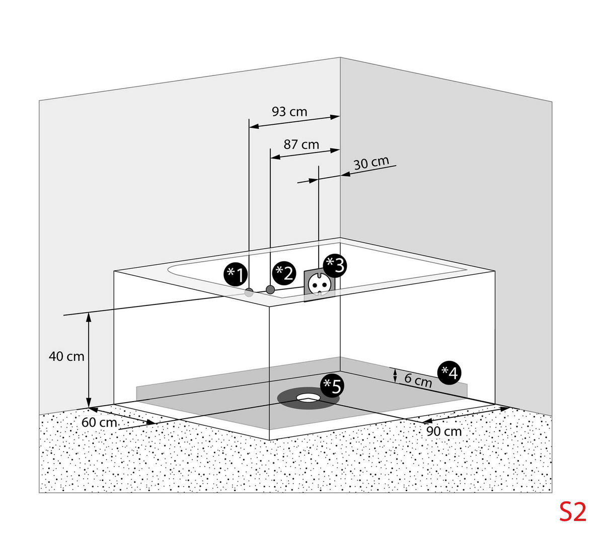 WHIRLPOOL Pool Wanne W42-L-EA 180x120cm - Weiß, Glas/Kunststoff (120/64/180cm) - AcquaVapore by Sandra Jentho